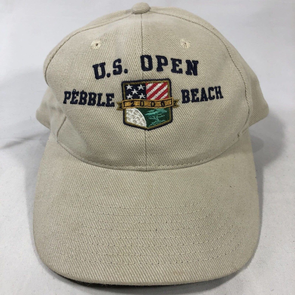 Vintage US Open 2000 Pebble Beach Baseball Cap Hat Mens Beige One Size Fits Most